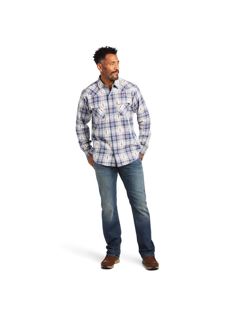 Ariat Hutton Retro Fit Shirt Egret | XVATMB-845