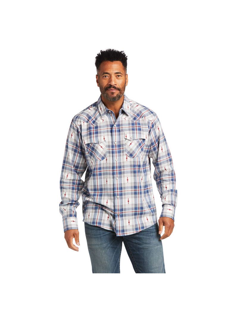 Ariat Hutton Retro Fit Shirt Egret | XVATMB-845