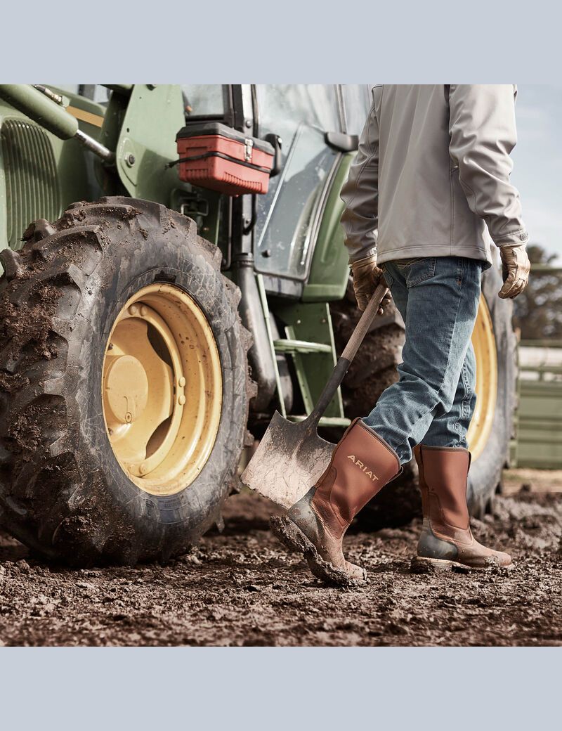 Ariat Hybrid All Weather Waterproof Steel Toe Work Boot Oiled Brown | AGJPHL-365