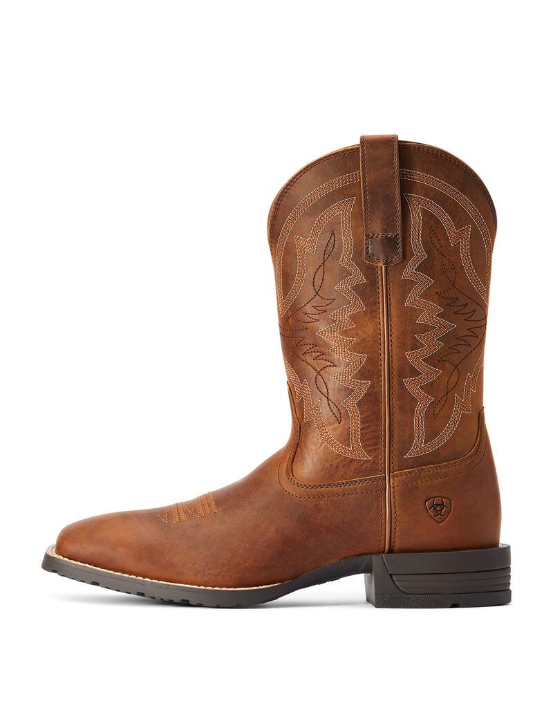 Ariat Hybrid Ranchwork Western Boot Thatch Brown | XZYDJS-175