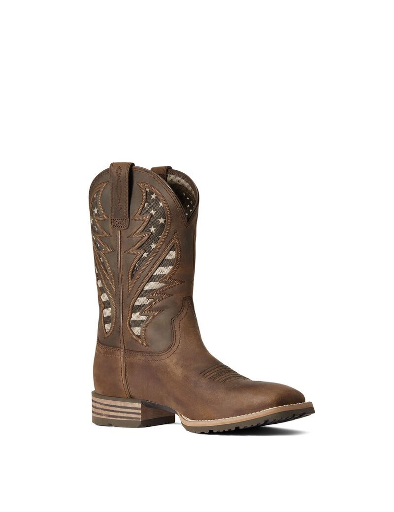 Ariat Hybrid VentTEK Western Boot Distressed Brown | ORJULX-243