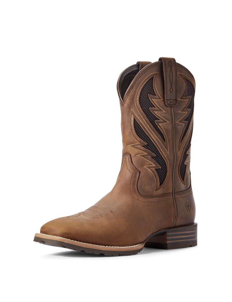 Ariat Hybrid VentTEK Western Boot Distressed Tan | YTJRVZ-231