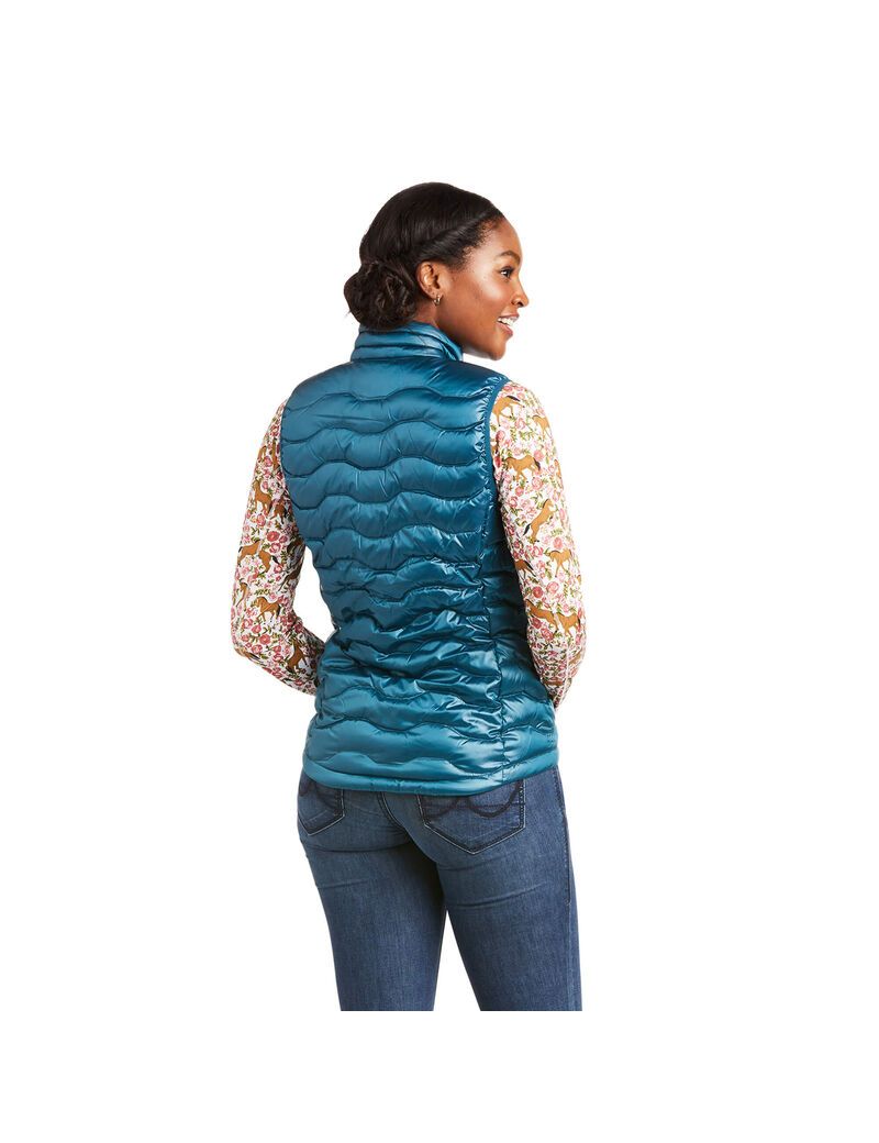 Ariat Ideal 3.0 Down Vest Iridescent Eurasian Teal | MBFSCE-093