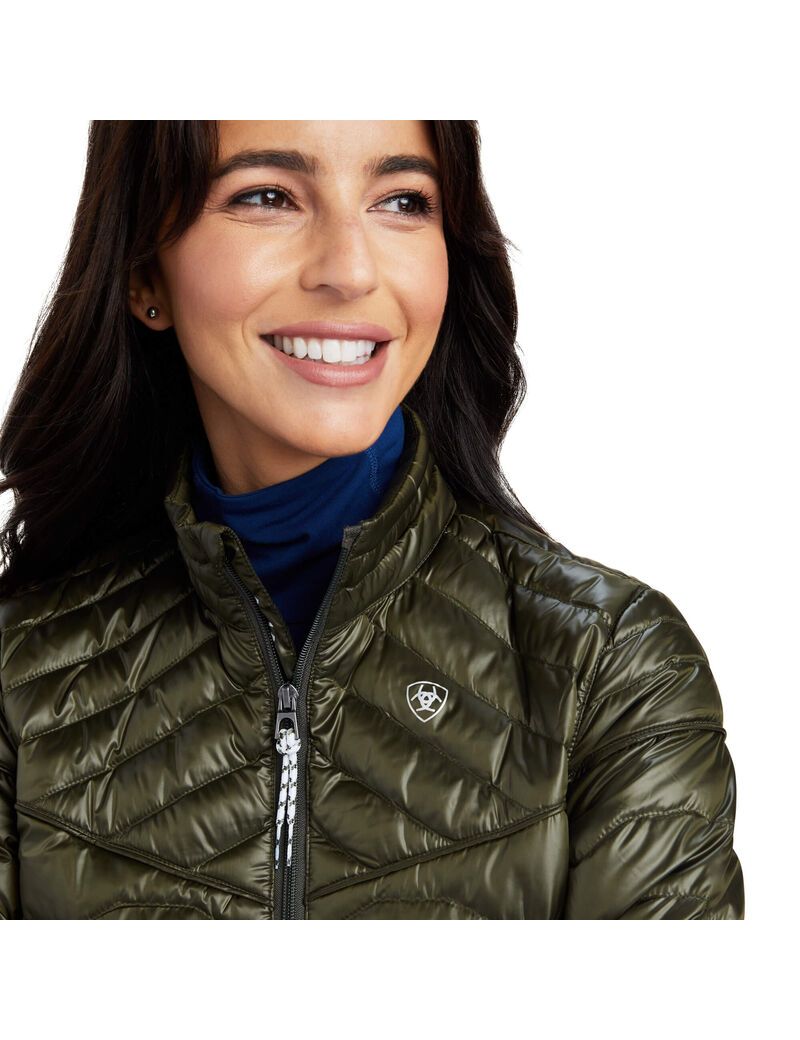 Ariat Ideal Down Jacket Ir Forest Mist | JQCFLM-302