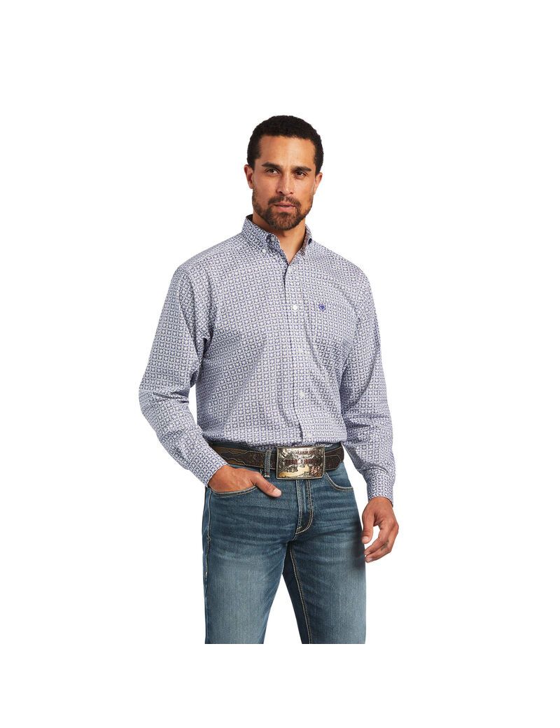 Ariat Ilan Stretch Classic Fit Shirt White | EJMFWV-247