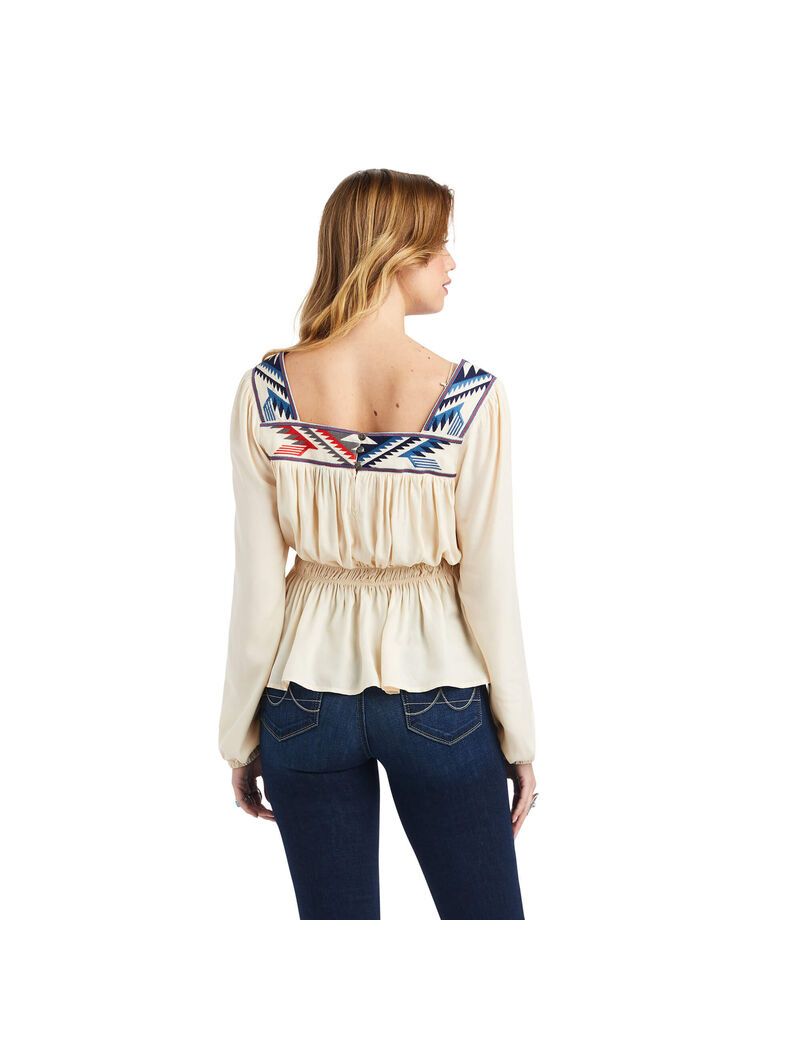 Ariat Jacquard Chimayo Top Buttercream | QTZBXD-280