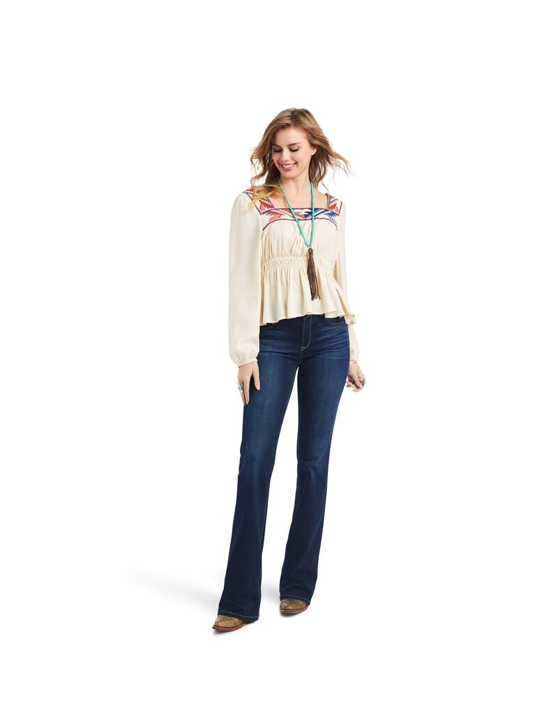 Ariat Jacquard Chimayo Top Buttercream | QTZBXD-280