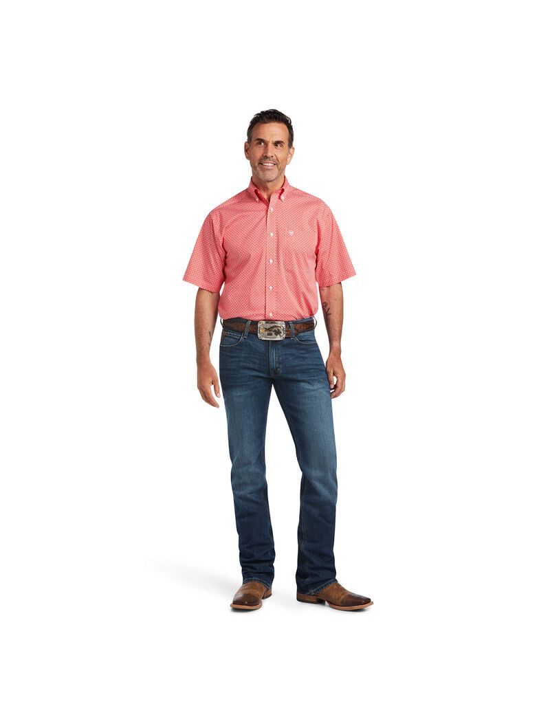 Ariat Keaton Stretch Classic Fit Shirt Poppies | KUXJZL-127