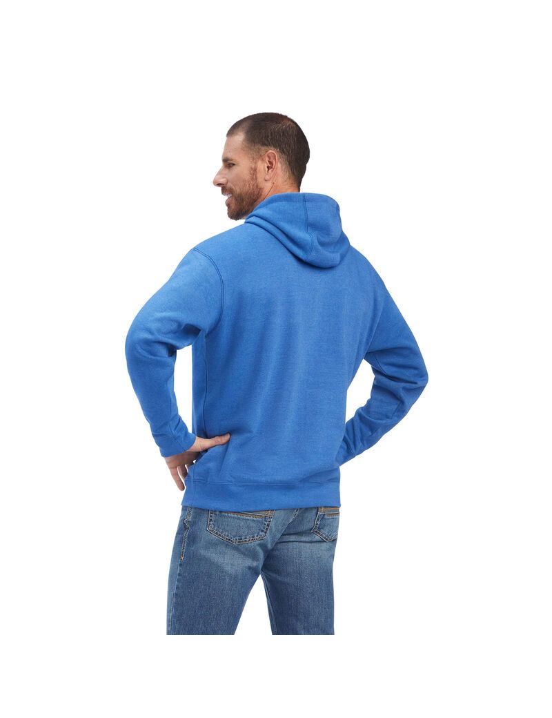 Ariat Land of the Free Sweatshirt Classic Blue Heather | JFEMQU-936