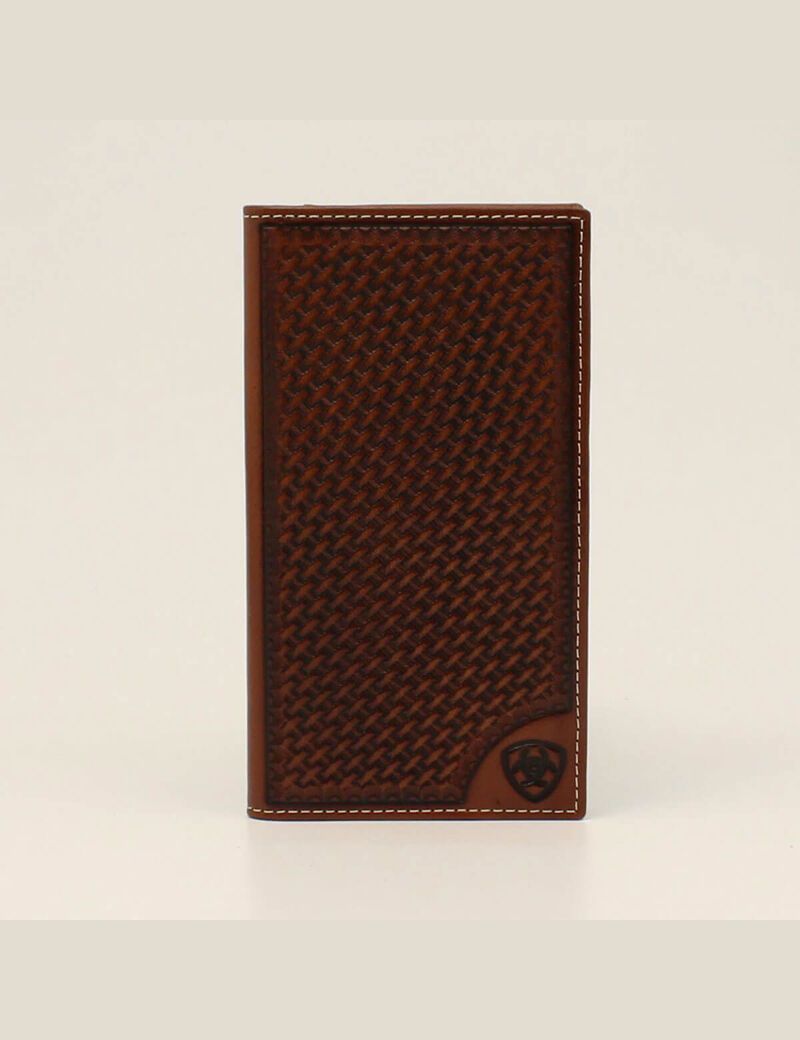 Ariat Lattice embossed rodeo wallet Tan | NDXMTP-492