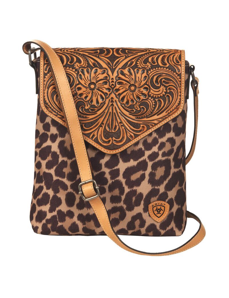 Ariat Leopard crossbody bag Tan | CVXUQT-283