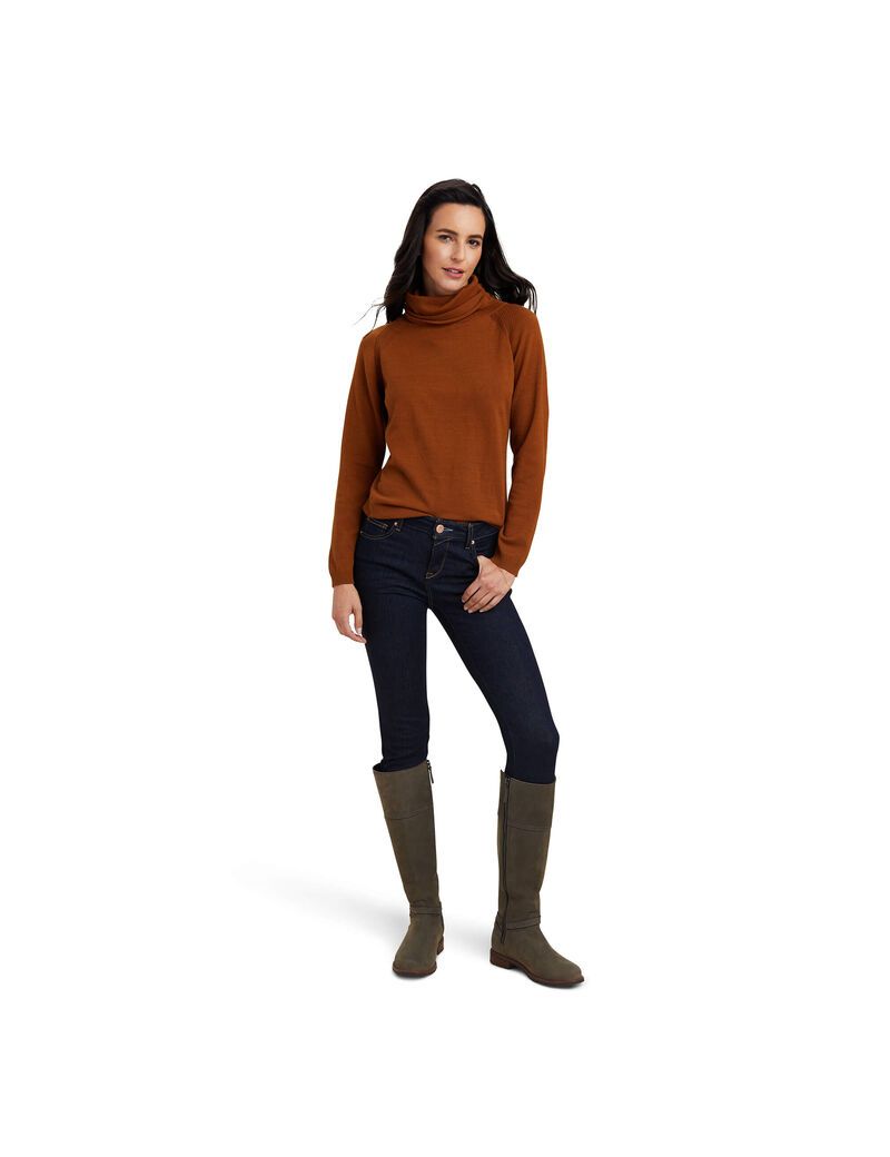 Ariat Lexi Sweater Chestnut | DQLMUB-936