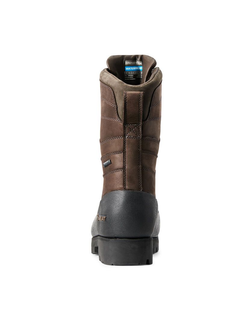 Ariat Linesman Ridge 10' GORE-TEX Composite Toe Work Boot Bitter Brown | ITQSRB-796