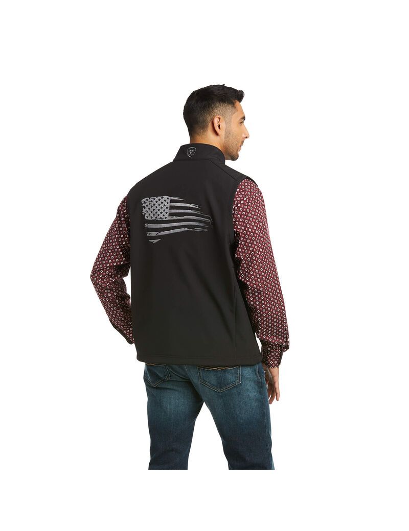 Ariat Logo 2.0 Patriot Softshell Vest Black | TDQYZM-562