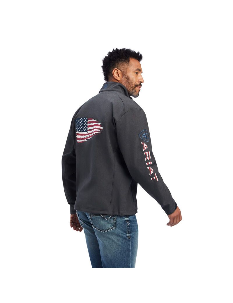 Ariat Logo 2.0 Patriot Softshell Water Resistant Jacket Charcoal | XYGMIZ-458