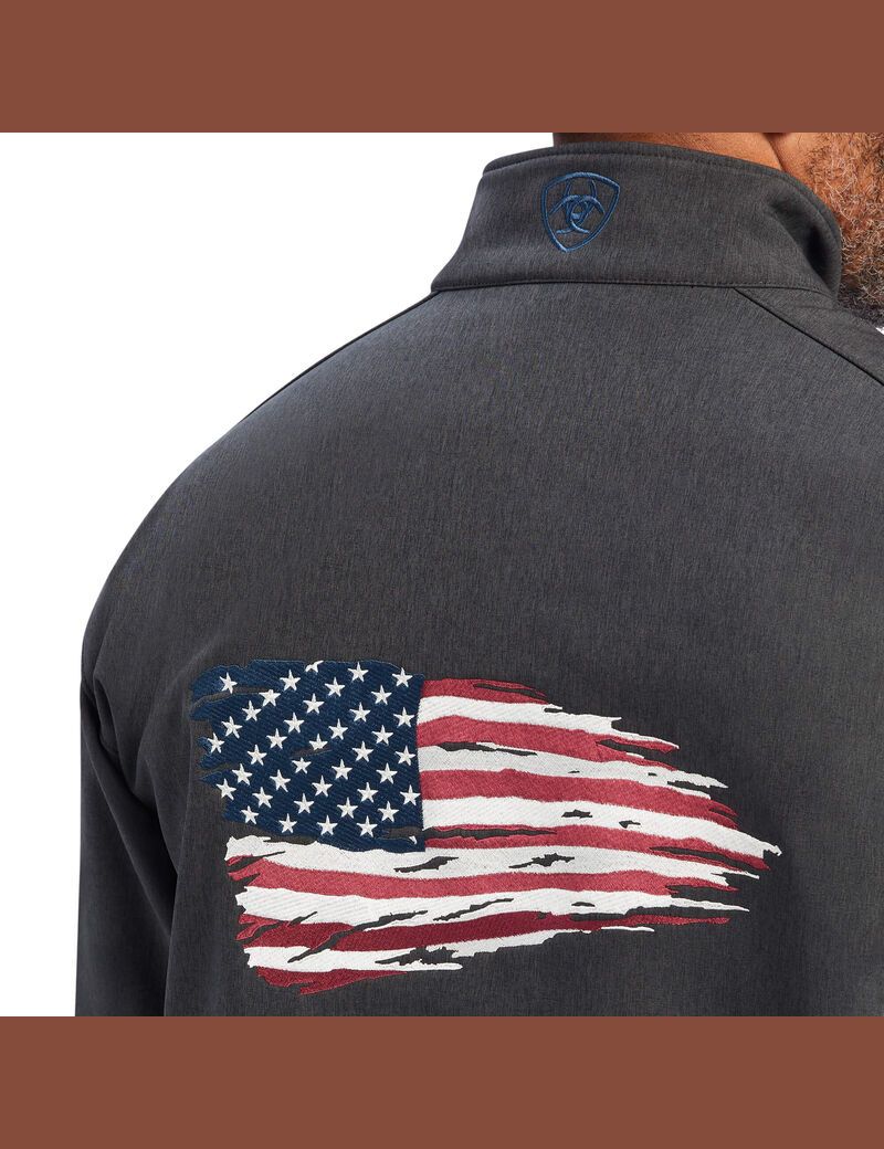 Ariat Logo 2.0 Patriot Softshell Water Resistant Jacket Charcoal | XYGMIZ-458