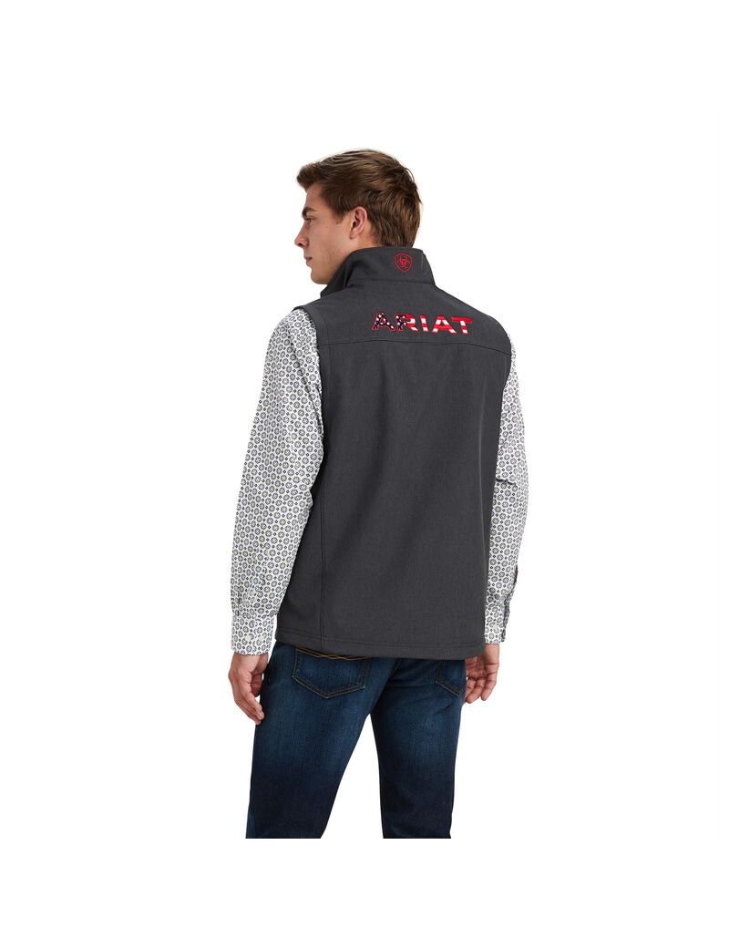 Ariat Logo 2.0 Softshell Vest Charcoal/Americana | SPJUHB-854