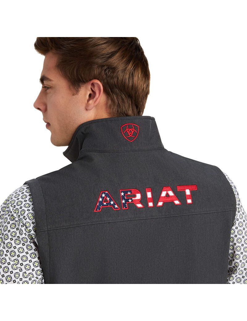 Ariat Logo 2.0 Softshell Vest Charcoal/Americana | SPJUHB-854