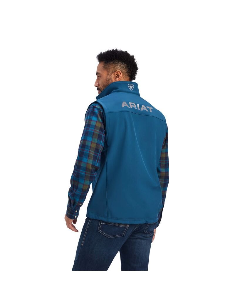 Ariat Logo 2.0 Softshell Vest Majolica Blue | FTGAVK-014