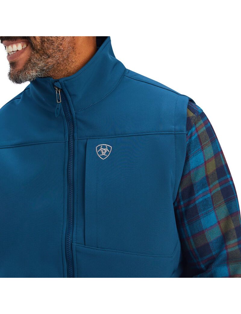 Ariat Logo 2.0 Softshell Vest Majolica Blue | FTGAVK-014