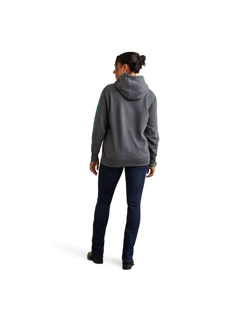 Ariat Logo Hoodie Charcoal Heather | BPEYJX-725