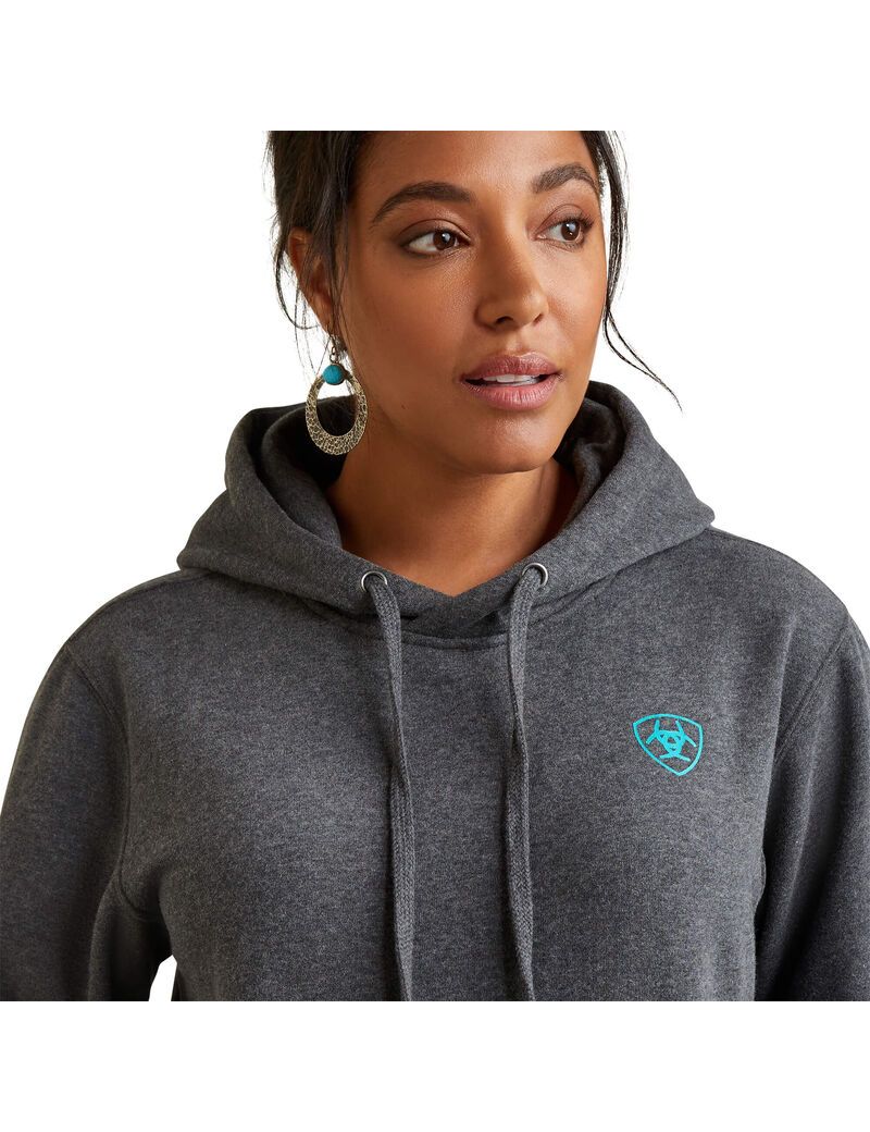 Ariat Logo Hoodie Charcoal Heather | BPEYJX-725