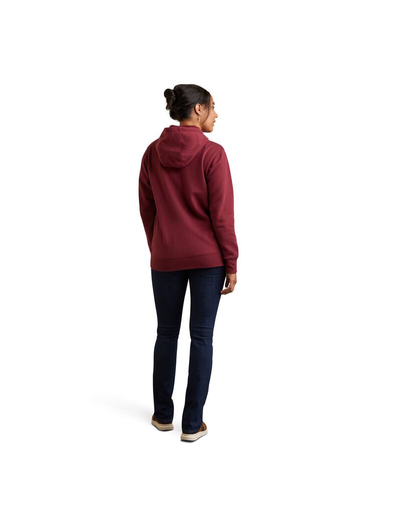 Ariat Logo Hoodie Zinfandel | OPUXRA-472