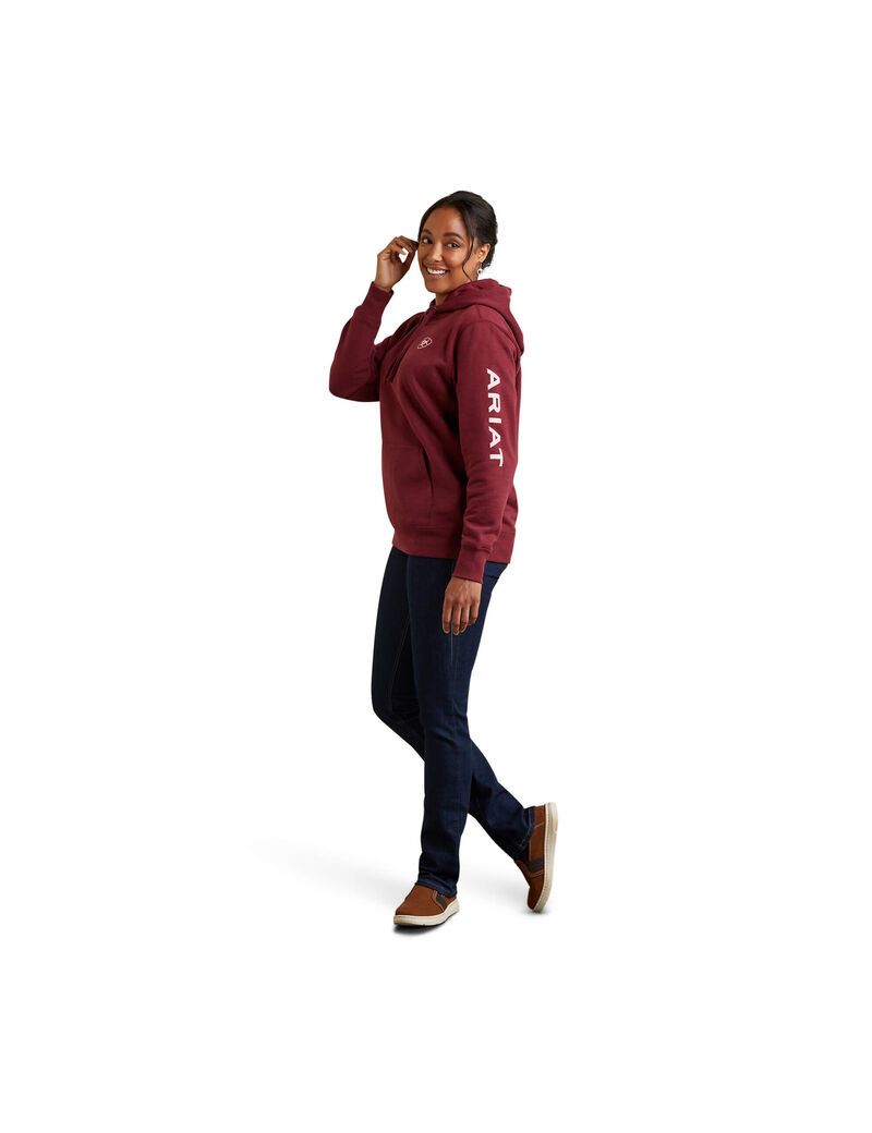 Ariat Logo Hoodie Zinfandel | OPUXRA-472