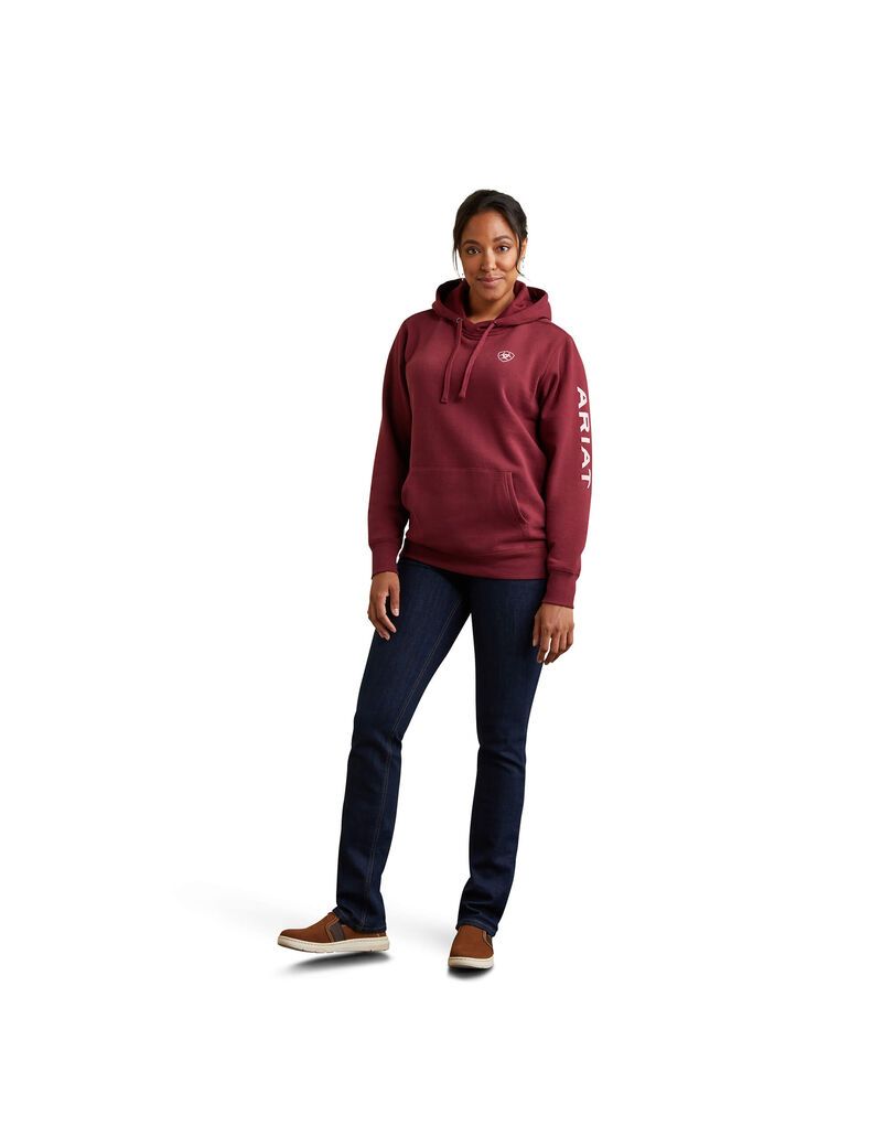 Ariat Logo Hoodie Zinfandel | OPUXRA-472