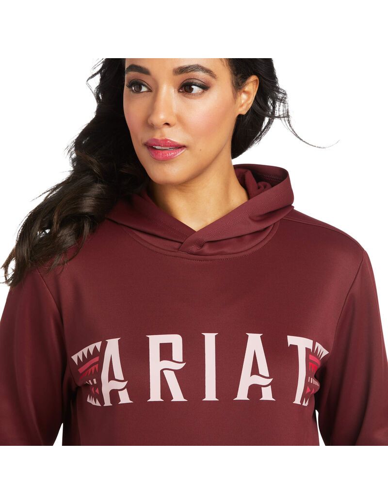 Ariat Logo Tek Hoodie Windsor Wine | BWHPKV-870