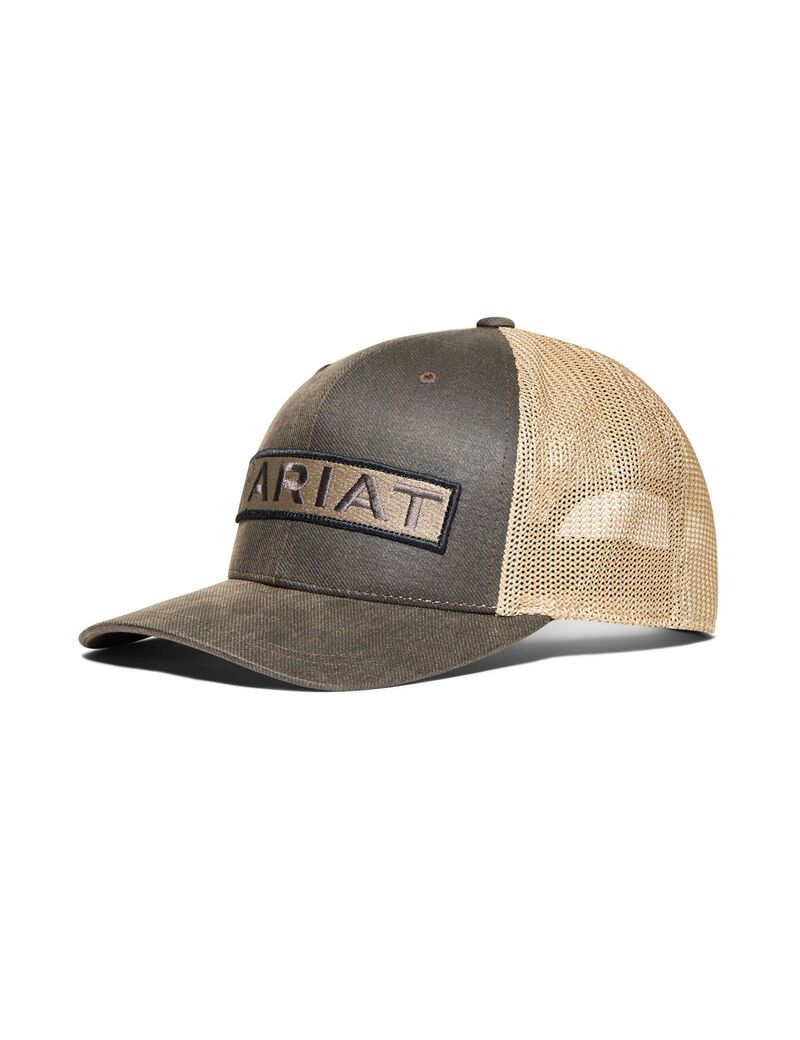 Ariat Long Rectangle Logo Patch Cap Brown | QNMEJL-632