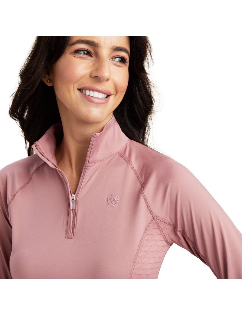 Ariat Lowell 2.0 1/4 Zip Baselayer Nostalgia Rose | WFEPAG-512