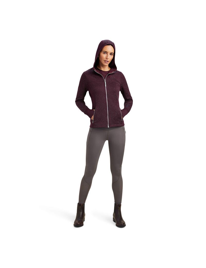 Ariat Lumina Full Zip Sweatshirt Mulberry | BKMYLR-135