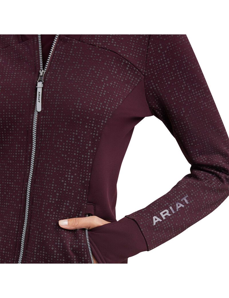 Ariat Lumina Full Zip Sweatshirt Mulberry | BKMYLR-135