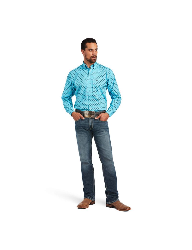 Ariat Manuel Classic Fit Shirt Bachelor Button | WJFUCS-754