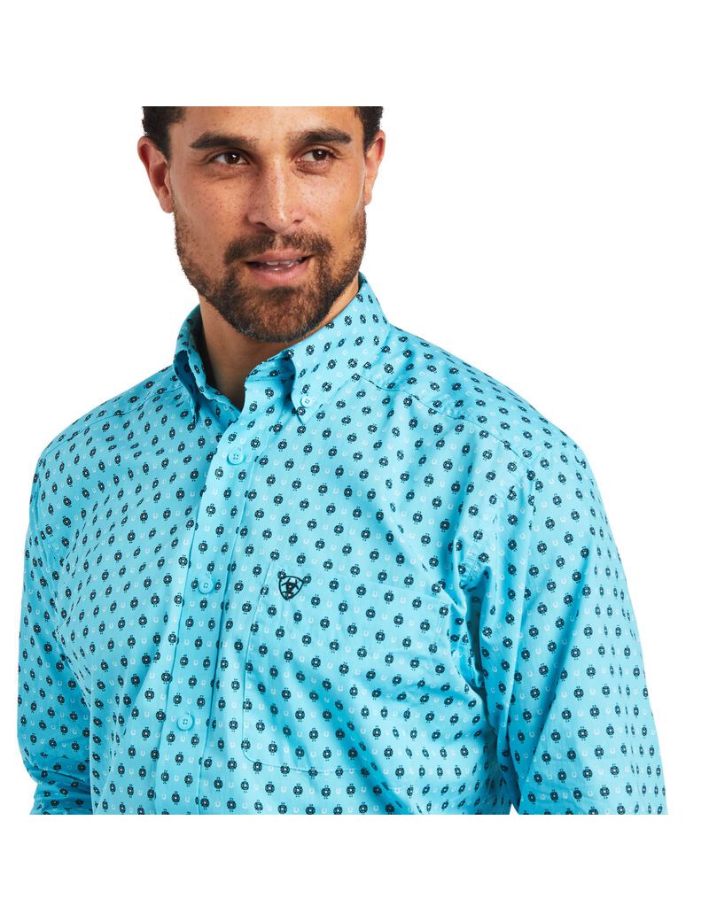 Ariat Manuel Classic Fit Shirt Bachelor Button | WJFUCS-754