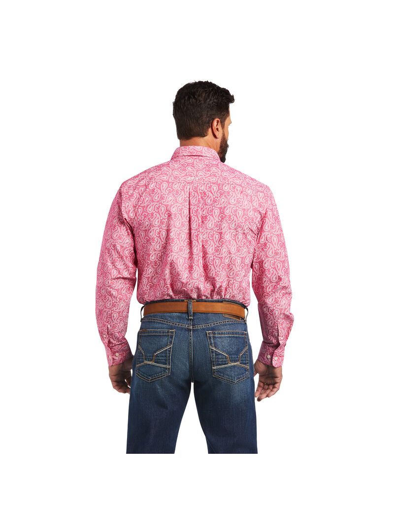 Ariat Mark Classic Fit Shirt Bright Rose | EKTVNB-489