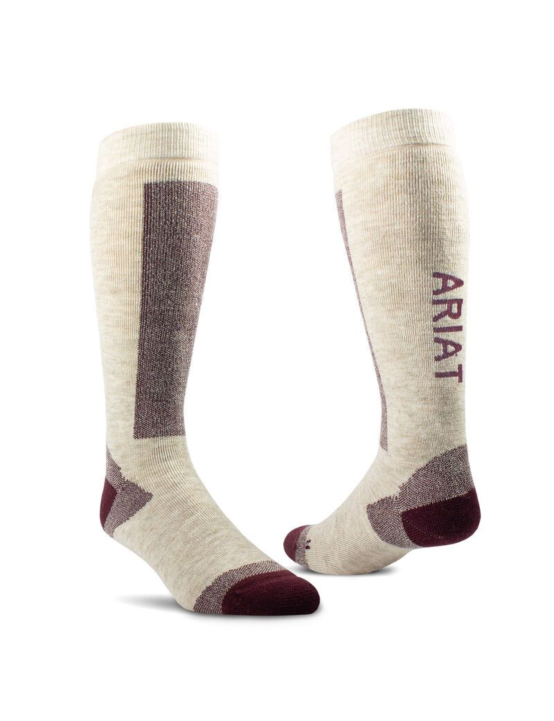 Ariat Merino Socks Windsor Wine/Sea Salt | WJIPHT-235