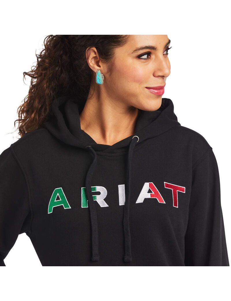 Ariat Mexico Hoodie Black | DZXQRE-851