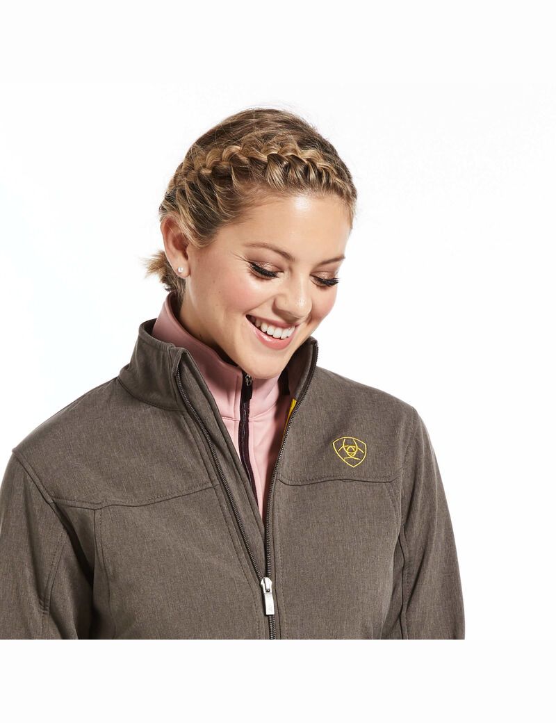 Ariat New Team Softshell Jacket Banyan Bark Heather | JOBKMX-624