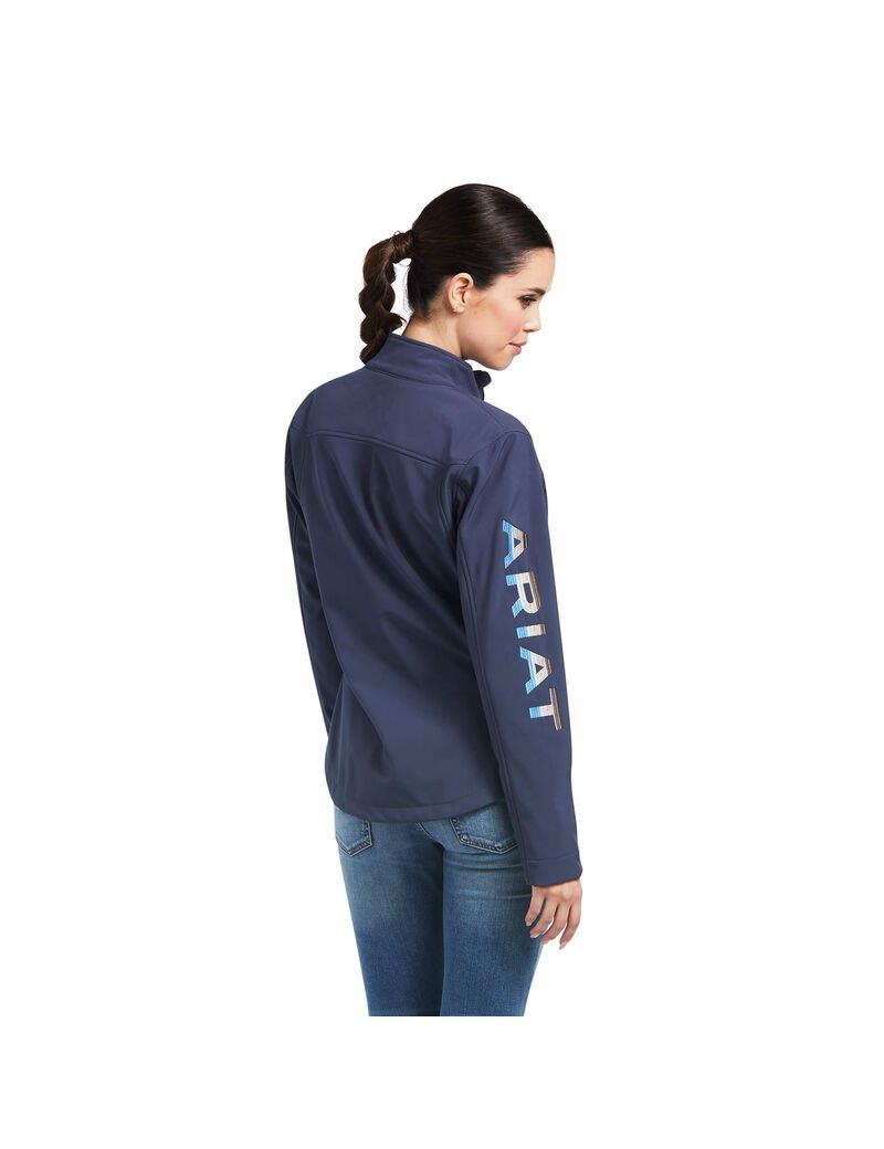 Ariat New Team Softshell Jacket Blue Nights/Desert Dusk Serape | STZLQW-942