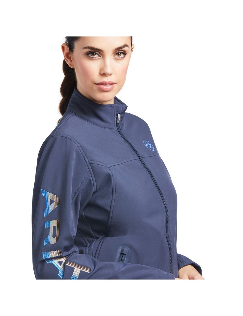 Ariat New Team Softshell Jacket Blue Nights/Desert Dusk Serape | STZLQW-942