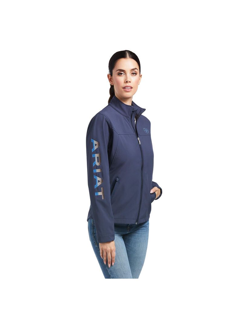 Ariat New Team Softshell Jacket Blue Nights/Desert Dusk Serape | STZLQW-942