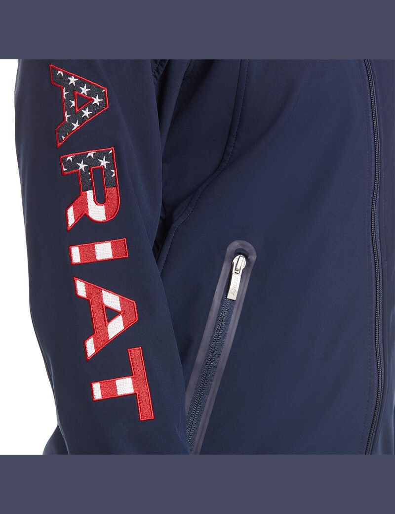 Ariat New Team Softshell Jacket Navy Usa | FNEBMJ-650