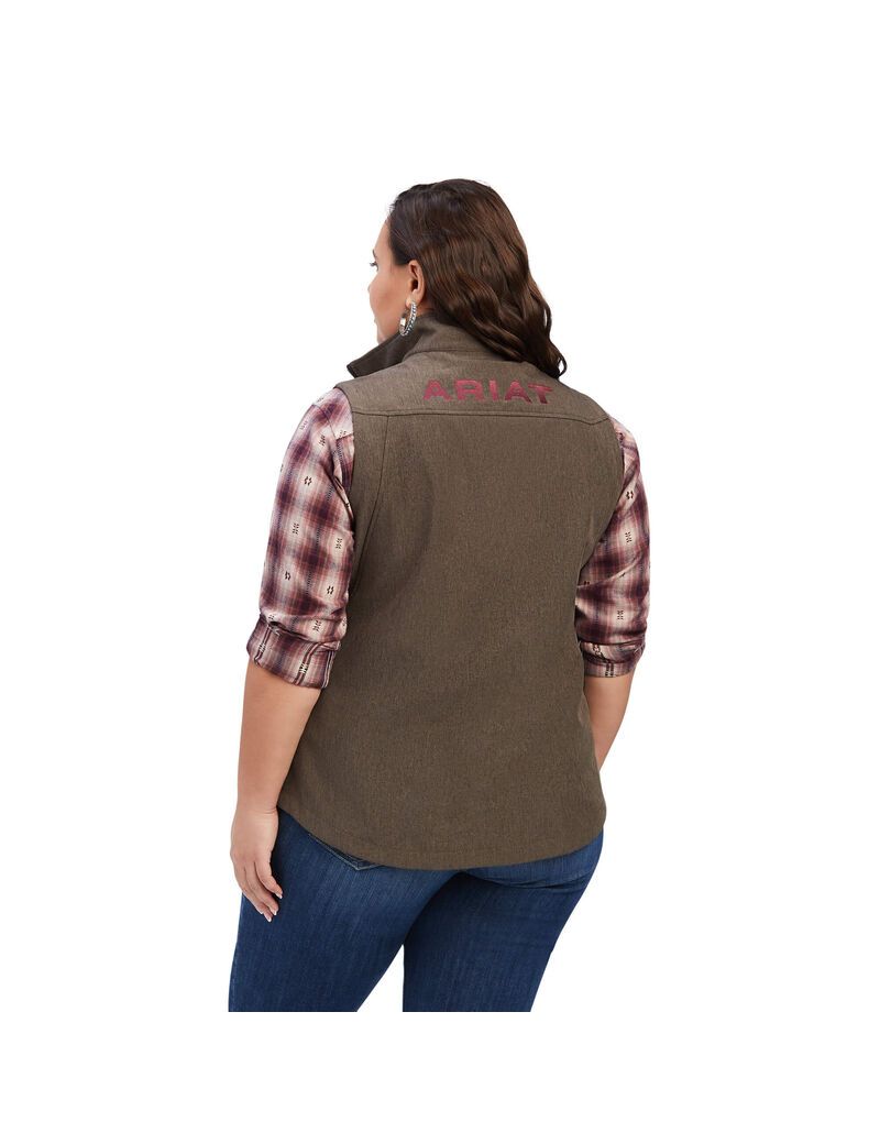 Ariat New Team Softshell Vest Banyan Bark Heather | CJZGXP-804