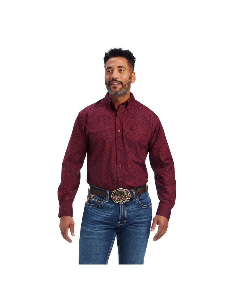 Ariat Nyles Classic Fit Shirt Tango Red | HMPTRK-786