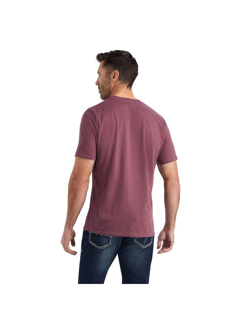 Ariat Octane Stack T-Shirt Burgundy Heather | BYZCMQ-675