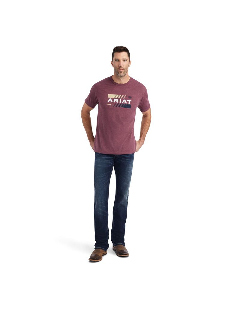 Ariat Octane Stack T-Shirt Burgundy Heather | BYZCMQ-675