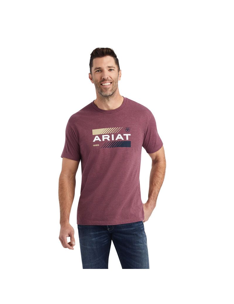 Ariat Octane Stack T-Shirt Burgundy Heather | BYZCMQ-675