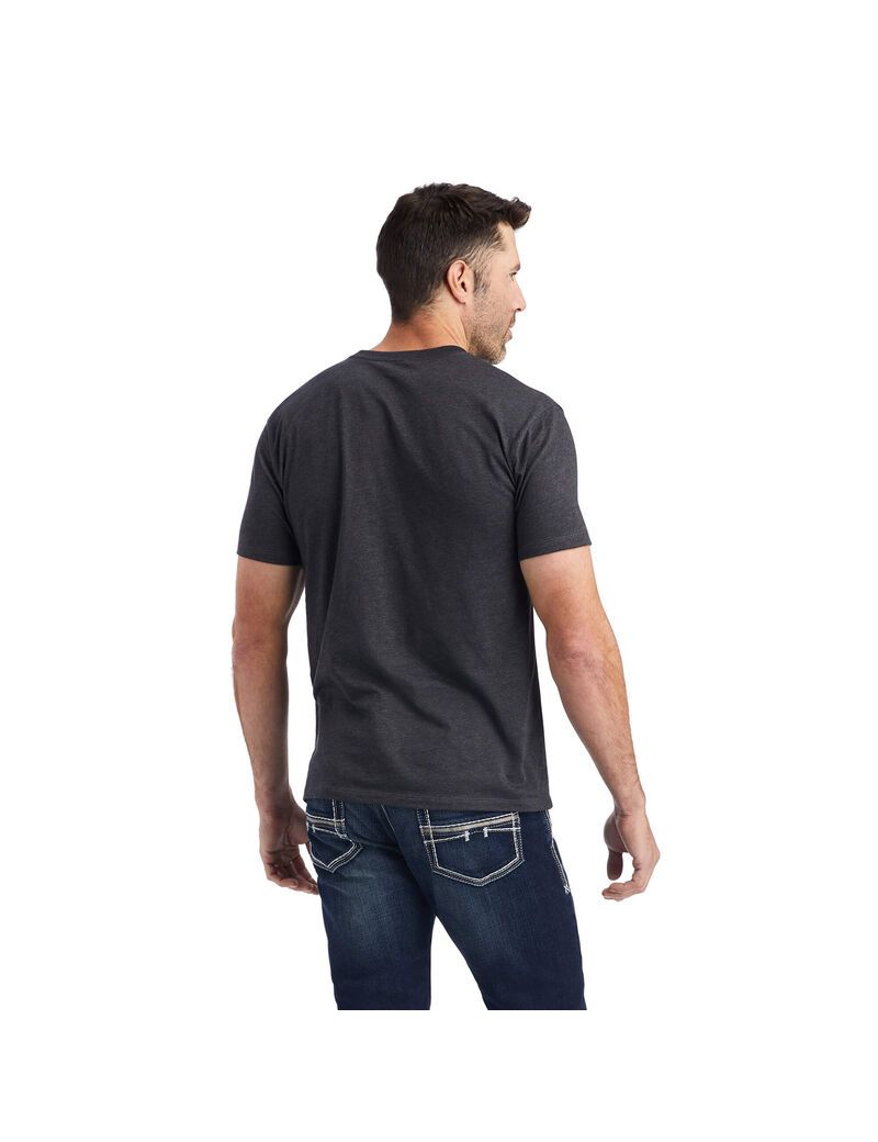 Ariat Octane Stack T-Shirt Charcoal Heather | XSRYGO-415